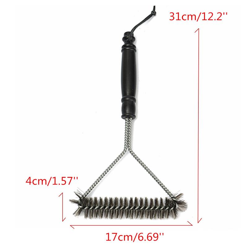 BBQ Grill Brush Stainless Steel Wire Bristles Triangle Brush
